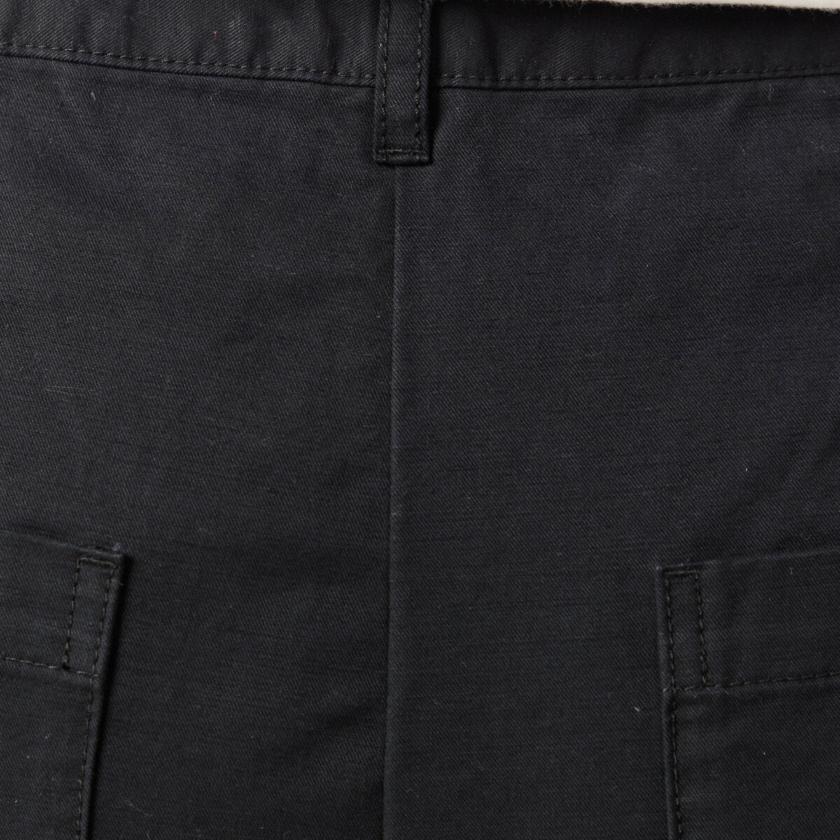 Pantalon large cropped taille haute noir femme