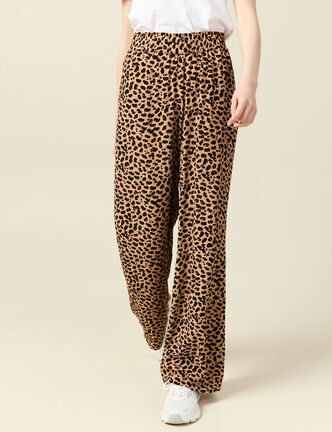 Pantalon large fuide camel femme