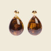 Boucles d'oreilles pendantes marron femme
