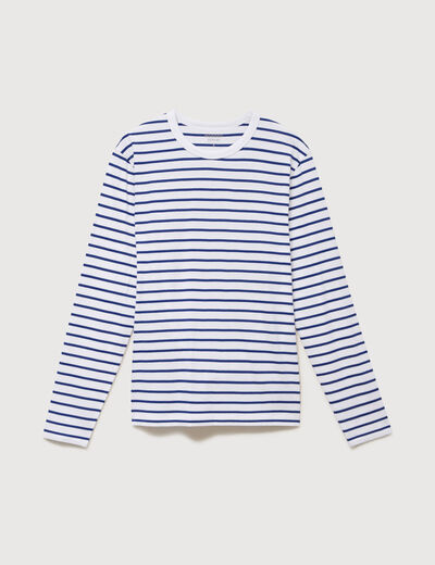 Marini&egrave;re manches longues col rond bleu electrique homme