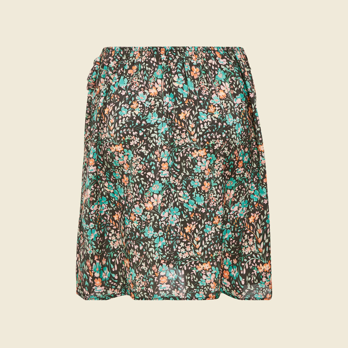 Jupe drapée courte noir femme
