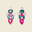 Boucles d'oreilles pendantes multicolore femme