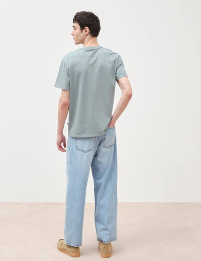 T-shirt en coton manches courtes bleu gris homme
