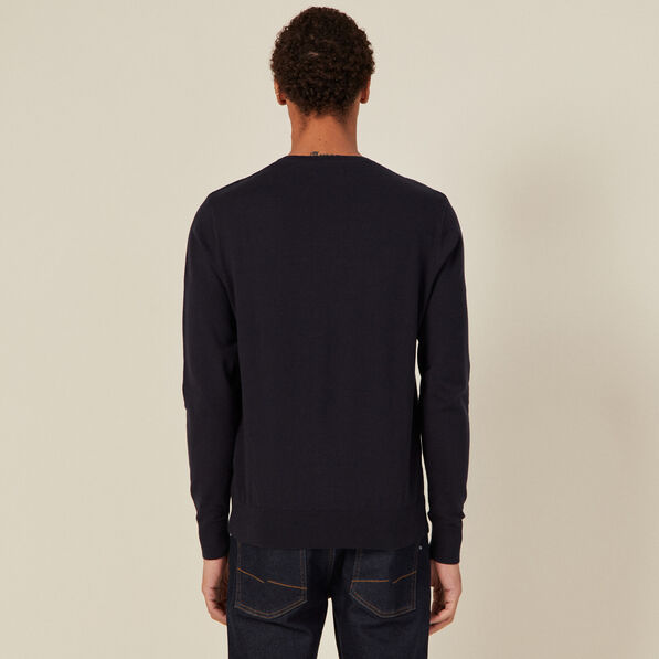 pull manches longues bleu fonce homme Pull manches longues bleu foncé homme