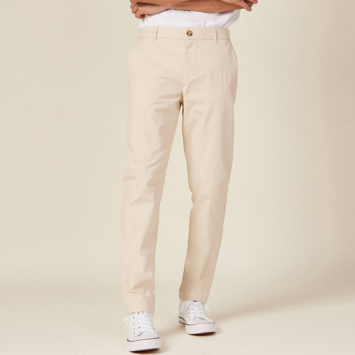 Pantalon chino longueur 32 sable homme
