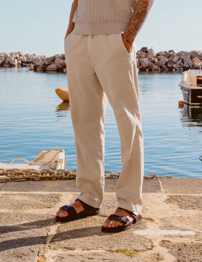 Pantalon chino sable homme