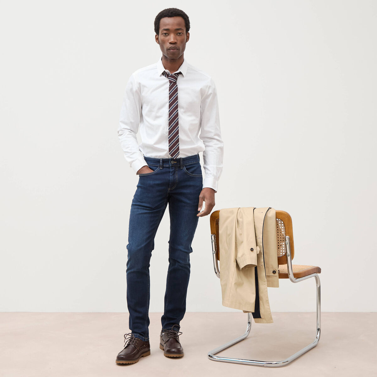 Jeans slim denim brut homme