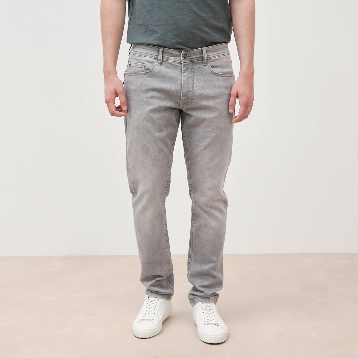 Jeans slim longueur 32 denim gris homme
