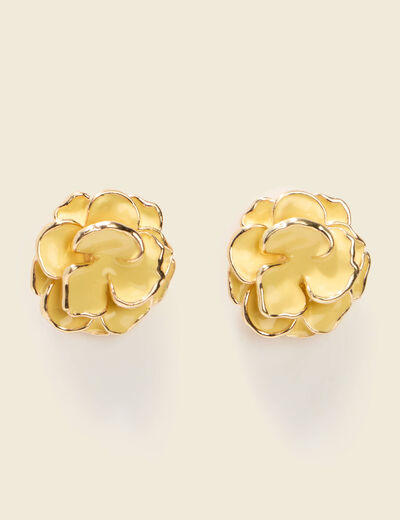 Boucles d'oreilles jaune pastel femme