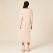Robe cintr&eacute;e col v manches 3/4 creme femme