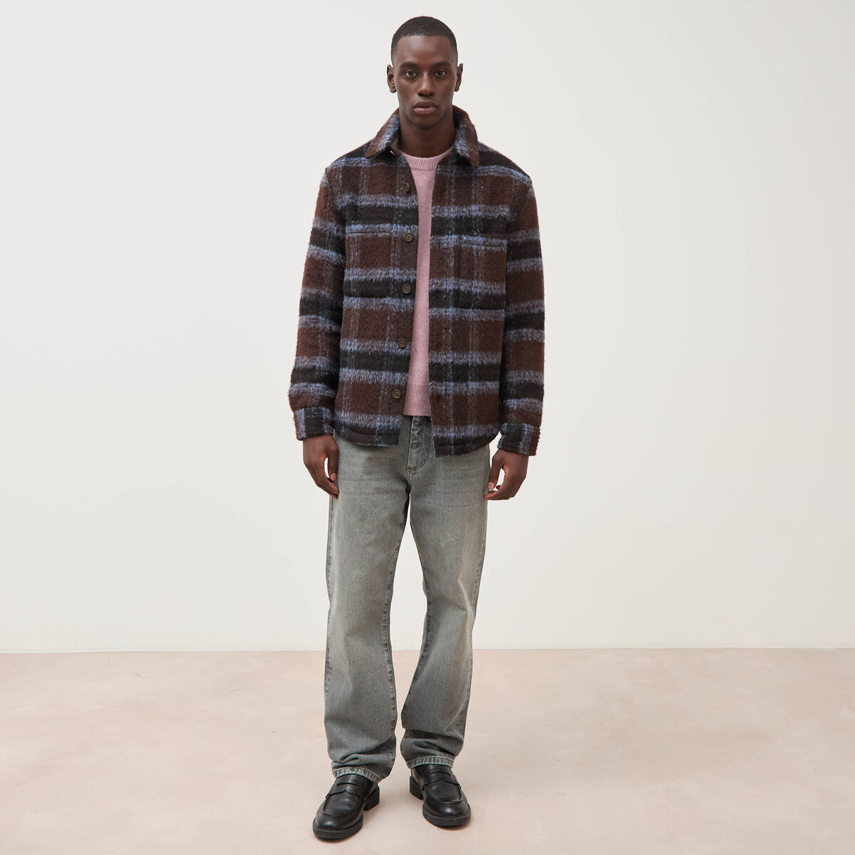 Pull droit col rond manches longues parme homme