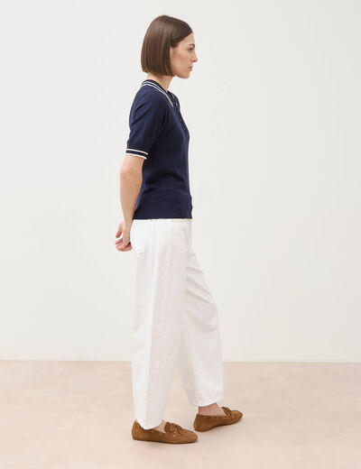 Polo manches courtes bleu marine femme