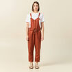 Salopette fluide boutonnée rouge foncé femme