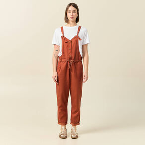 salopette fluide boutonnee rouge fonce femme Salopette fluide boutonnée rouge foncé femme