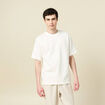 T-shirt ample col rond coton ecru homme