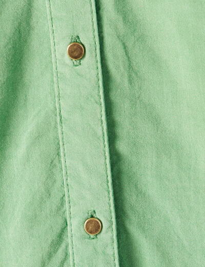 Chemise manches 3/4 vert clair femme