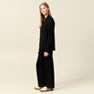 Chemise manches longues fluide noir femme