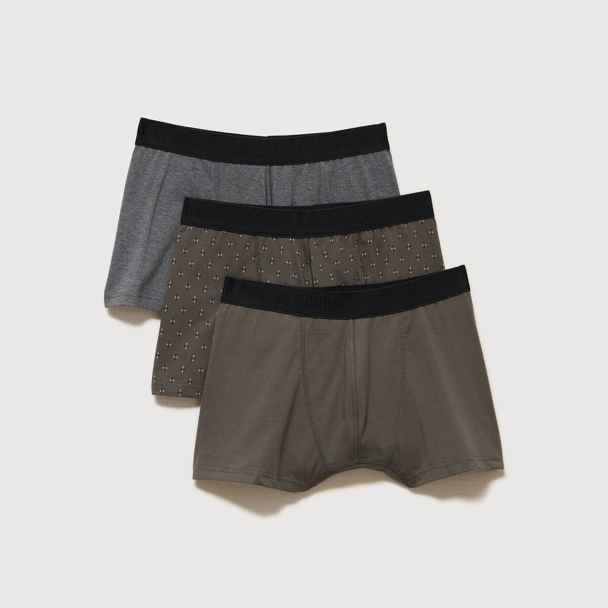 Lot de 3 boxers vert fonc&eacute; homme