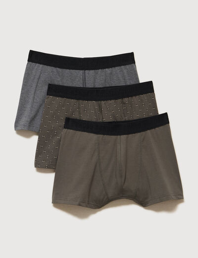 Lot de 3 boxers vert fonc&eacute; homme