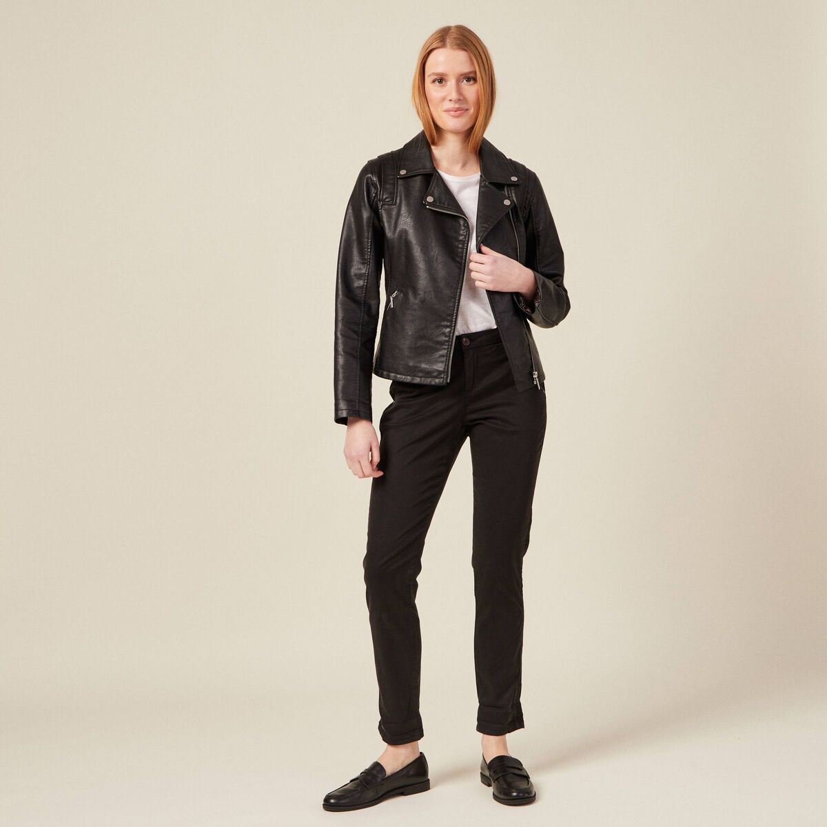 Pantalon chino Instinct noir femme