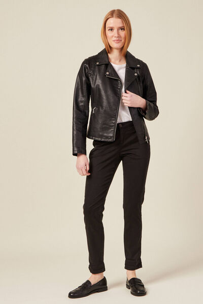 Pantalon chino Instinct noir femme