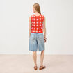 D&eacute;bardeur crochet col rond sans manches orange fonc&eacute; femme