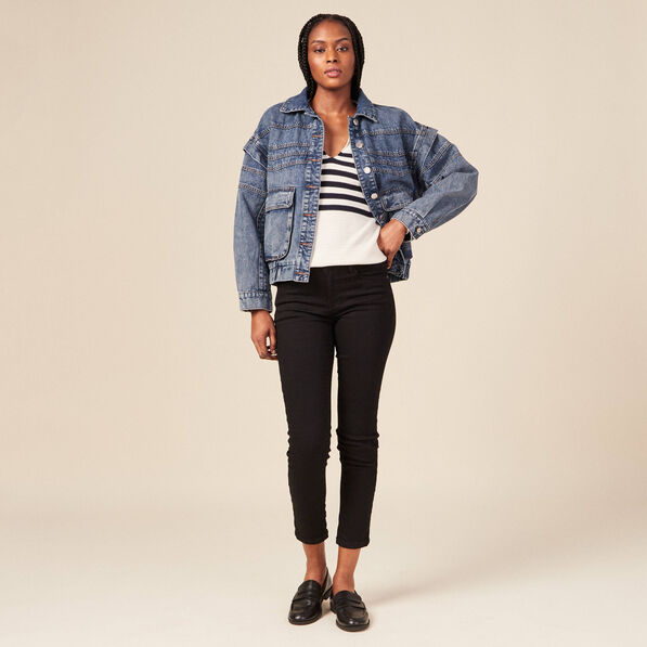 pull col polo eco responsable bleu marine femme Pull col polo éco-responsable bleu marine femme
