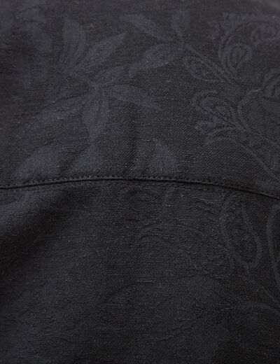 Chemise boyfriend manches courtes noir homme