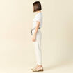 Jeans boyfriend ceinturé denim blanc femme