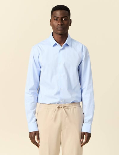 Chemise manches longues bleu ciel homme