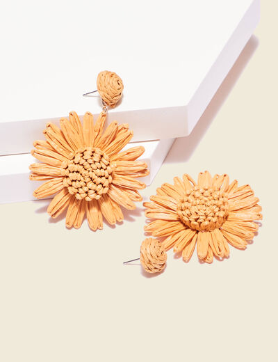 Boucles d'oreilles pendantes jaune femme