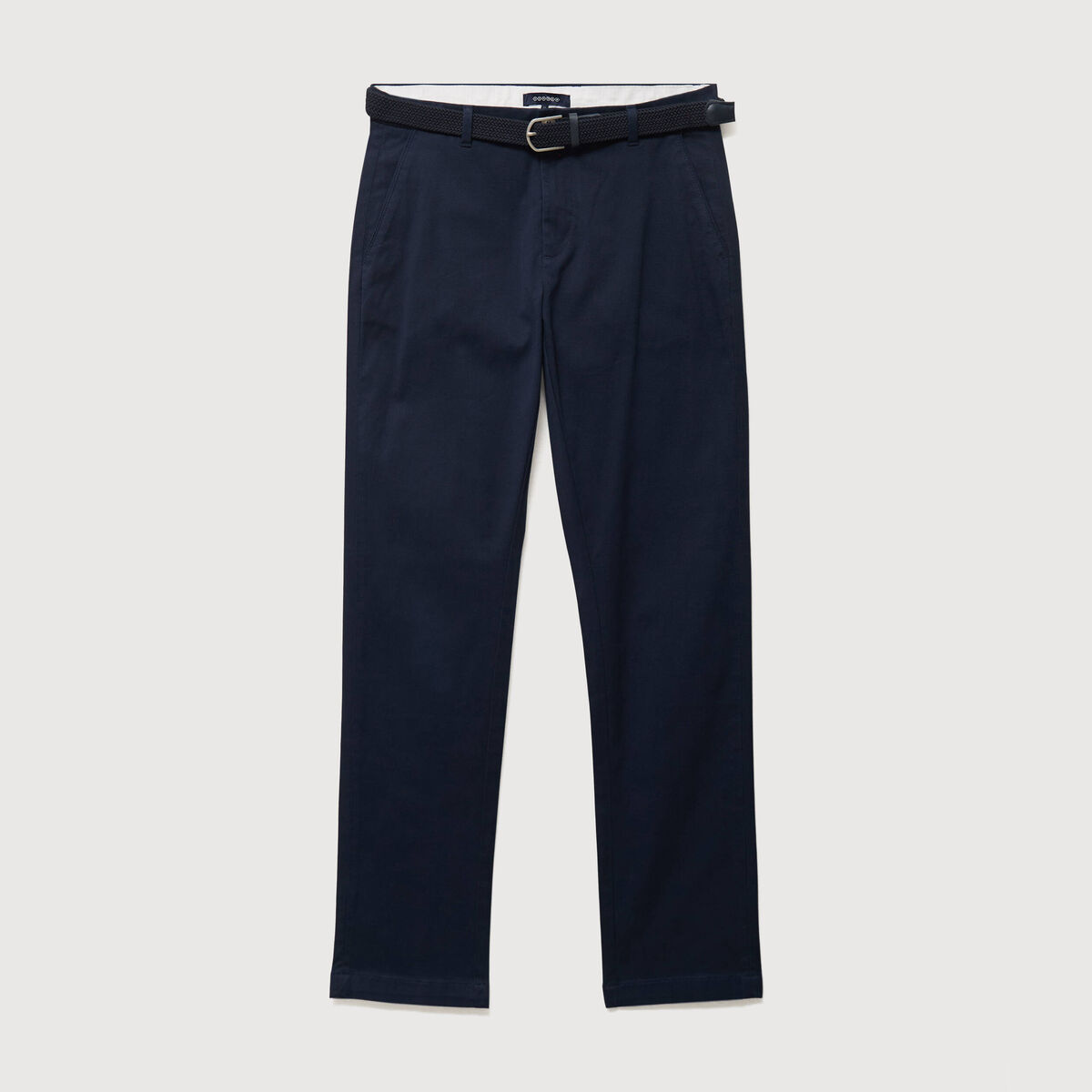 Pantalon straight longueur 32 ceinture bleu marine homme