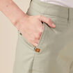 Pantalon chino fluide vert olive femme