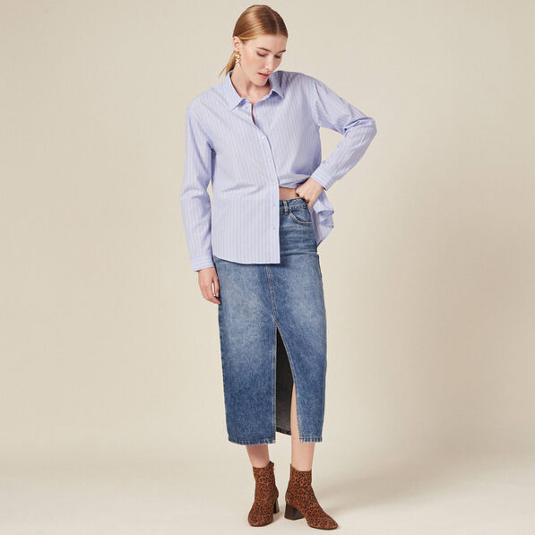 chemise eco responsable bleu ciel femme Chemise éco-responsable bleu ciel femme