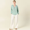 Chemise manches longues vert pastel femme
