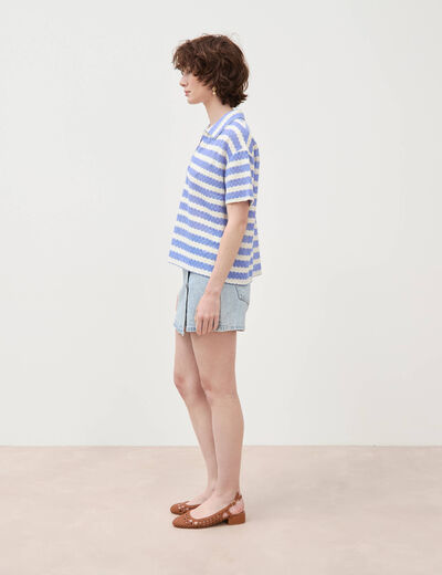 T-shirt manches courtes bleu ciel femme