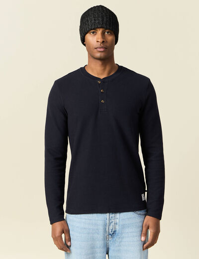 T-shirt manches longues bleu marine homme