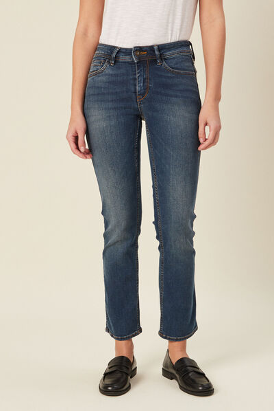 Jeans regular 7/8ème denim stone femme