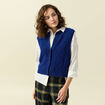Gilet sans manches col rond bleu electrique femme