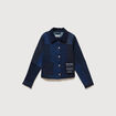 Veste droite en jeans manches longues denim stone femme