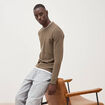 T-shirt manches longues taupe homme