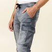 Jeans battle à coulisse denim gris homme