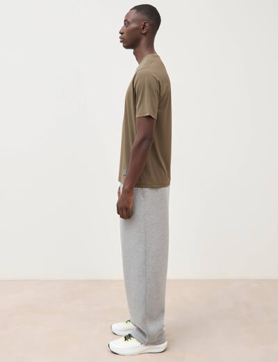 T-shirt col rond manches courtes taupe homme