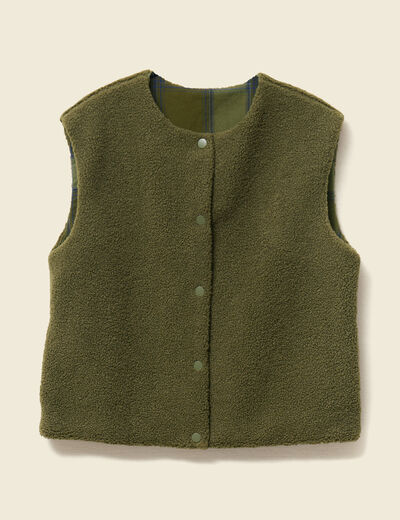 Gilet sans manches vert kaki femme