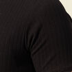 T-shirt manches courtes c&ocirc;tel&eacute; noir femme