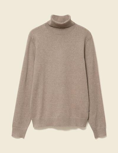 Pull droit court manches longues vert kaki homme
