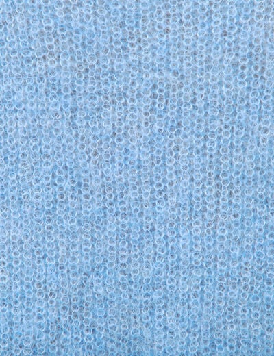 Pull manches longues col rond bleu clair femme