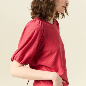 t shirt manches courtes rouge fonce femme T-shirt manches courtes rouge foncé femme
