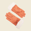 Gants avec noeuds marron cognac femme