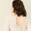Pull manches courtes ecru femme